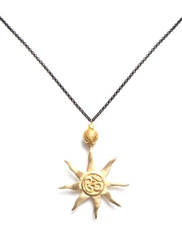 Om Sun Necklace Black