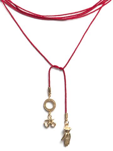 Wrap Cord Necklace Red