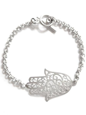 Hamsa Open Filigree Hand of Protection Bracelet