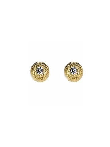 Sri Yantra Ball Stud Earrings- Vermeil