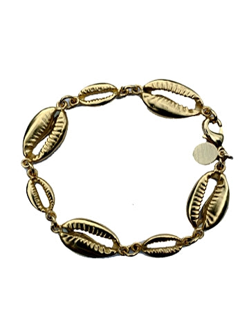 Cowrie Shell Charm Bracelet Gold