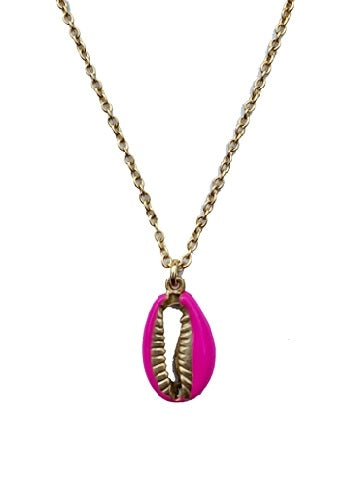 Cowrie Shell Necklace Pink