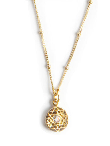 Sri Yantra a Pendant Small Vermeil with White Sapphire