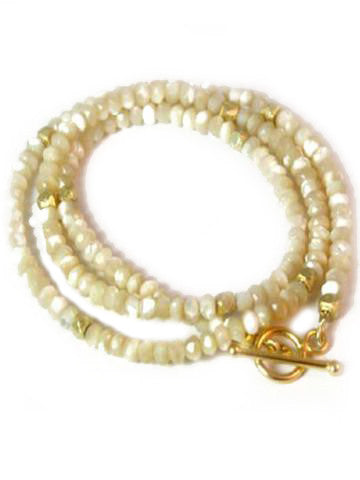Triple Wrap Bracelet- Mother of Pearl
