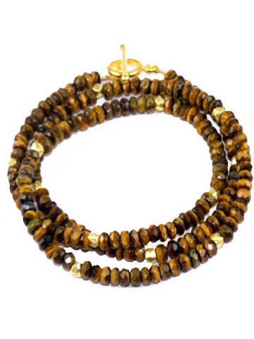 Triple Wrap Bracelet- Tiger Eye