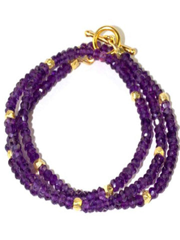 Triple Wrap Bracelet- Amethyst