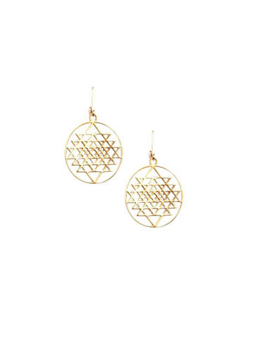 Sri Yantra Disk Earrings