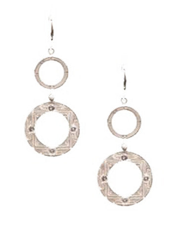 Sri Yantra-E74S Double Hoop Earrrings