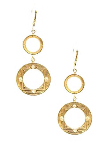 Sri Yantra-E74V Double Hoop Earrrings