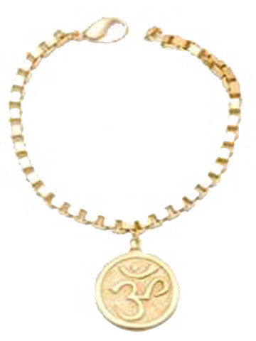 Om Solid Link Bracelet-Vermeil