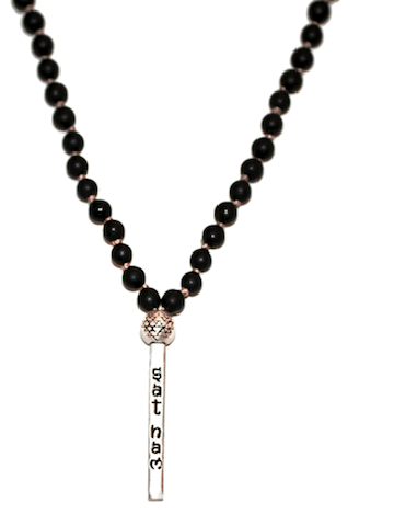 Mala Sat Nam Bar Black Onyx Sterling Silver