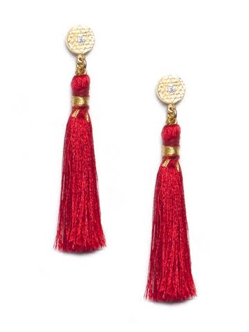 Tassel Earrings Red