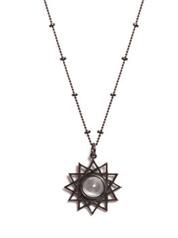 Dodecagram Necklace Sterling Plated Gunmetal