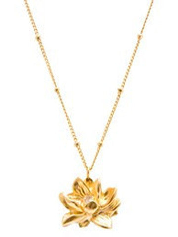 Lotus CROWN Chakra Charm Necklace in Vermeil