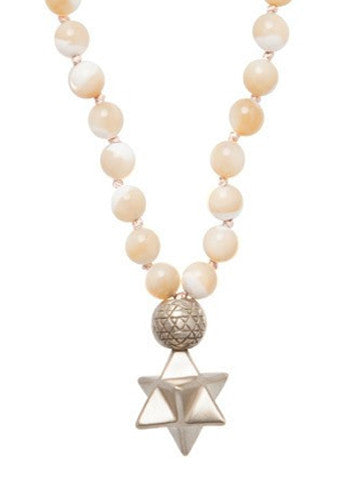 Mala Star Tetrahedron Mother of Pearl