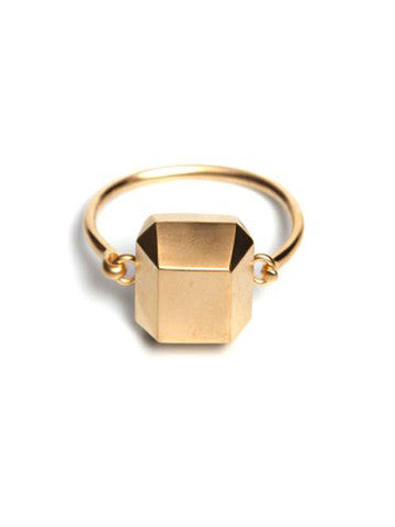 Octagon Sacred Geometry Brass Plated Bracelet- Gold