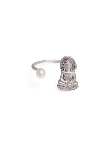 Buddha Ring w/ Pearl Sterling Silver
