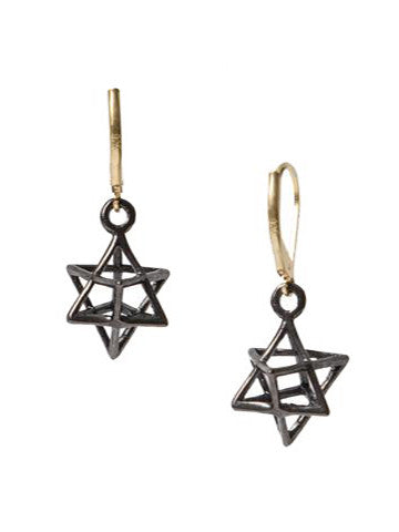 Star Tetrahedron Gunmetal Earrings