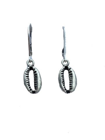 Cowrie Shell Drop Earring Silver