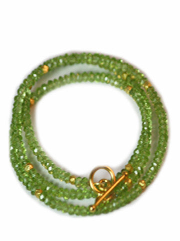 Triple Wrap Bracelet- Peridot