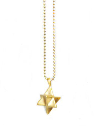 Star Tetrahedron Necklace Vermeil