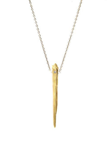 Metal Crystal, Brass Plated Gold Necklace with CZ