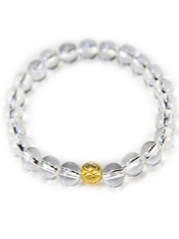 Sri Yantra Stretch Gemstone Bracelet- Crystal