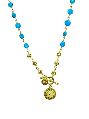 Sri Yantra Turquoise Beaded Necklace