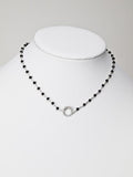 Open Disk Black Onyx Beaded Choker