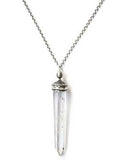 Sri Yantra 32" Crystal Necklace/Antique Silver