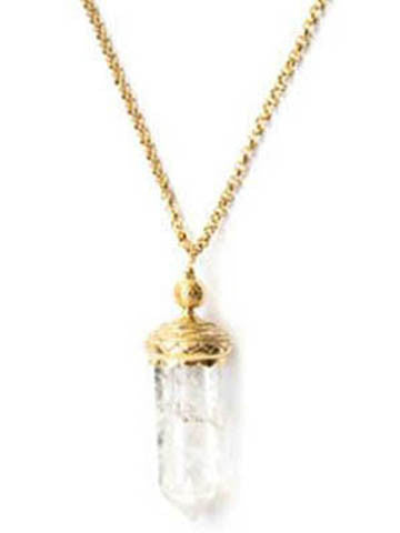 Sri Yantra 32" Small Crystal Necklace/Vermeil