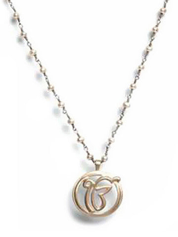 Ek Ong Kar Round Pearl Necklace- Sterling Silver