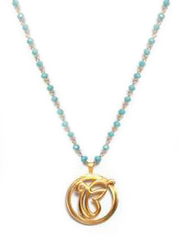 Ek Ong Kar Round Turquoise Necklace